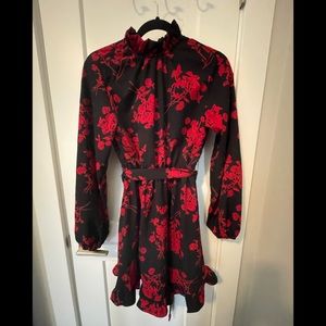 SHEIN flower open back dress